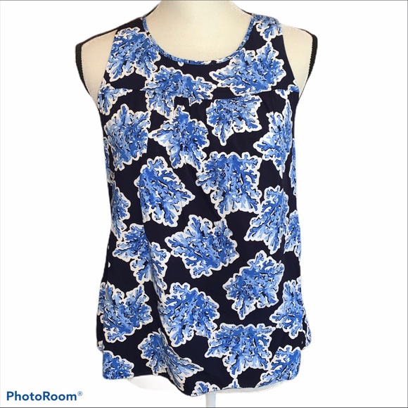 CROWN & IVY | Blue Sleeveless Tie Back Top Sz M - Picture 2 of 7